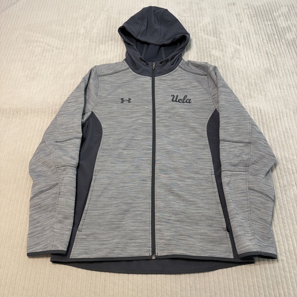 Under Armor Gray Coldgear Hooded UCLA Men's Full-Zip UCLA Large